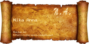 Nika Anna névjegykártya